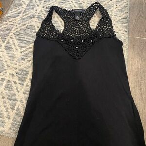 INC Black Lace Tank Top
